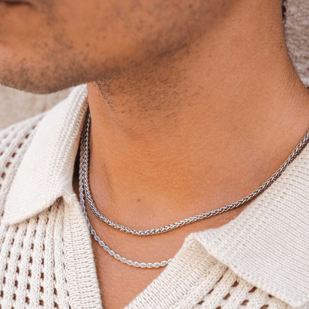 Wheat Chain Necklace - Silver