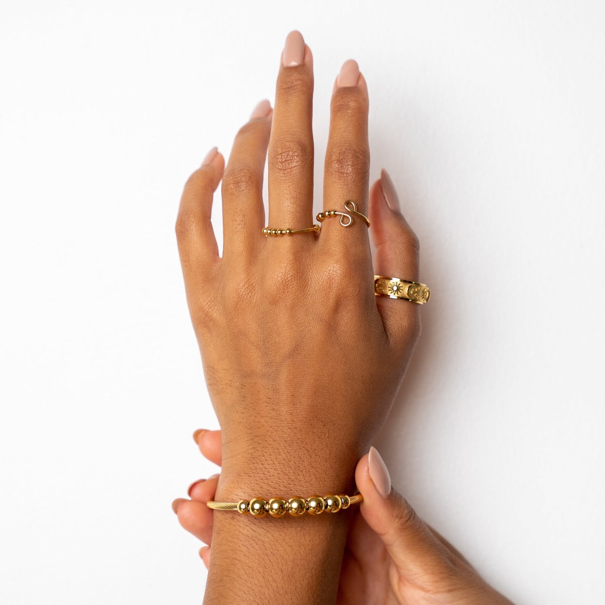 Tempur Adjustable Fidget Ring - Gold