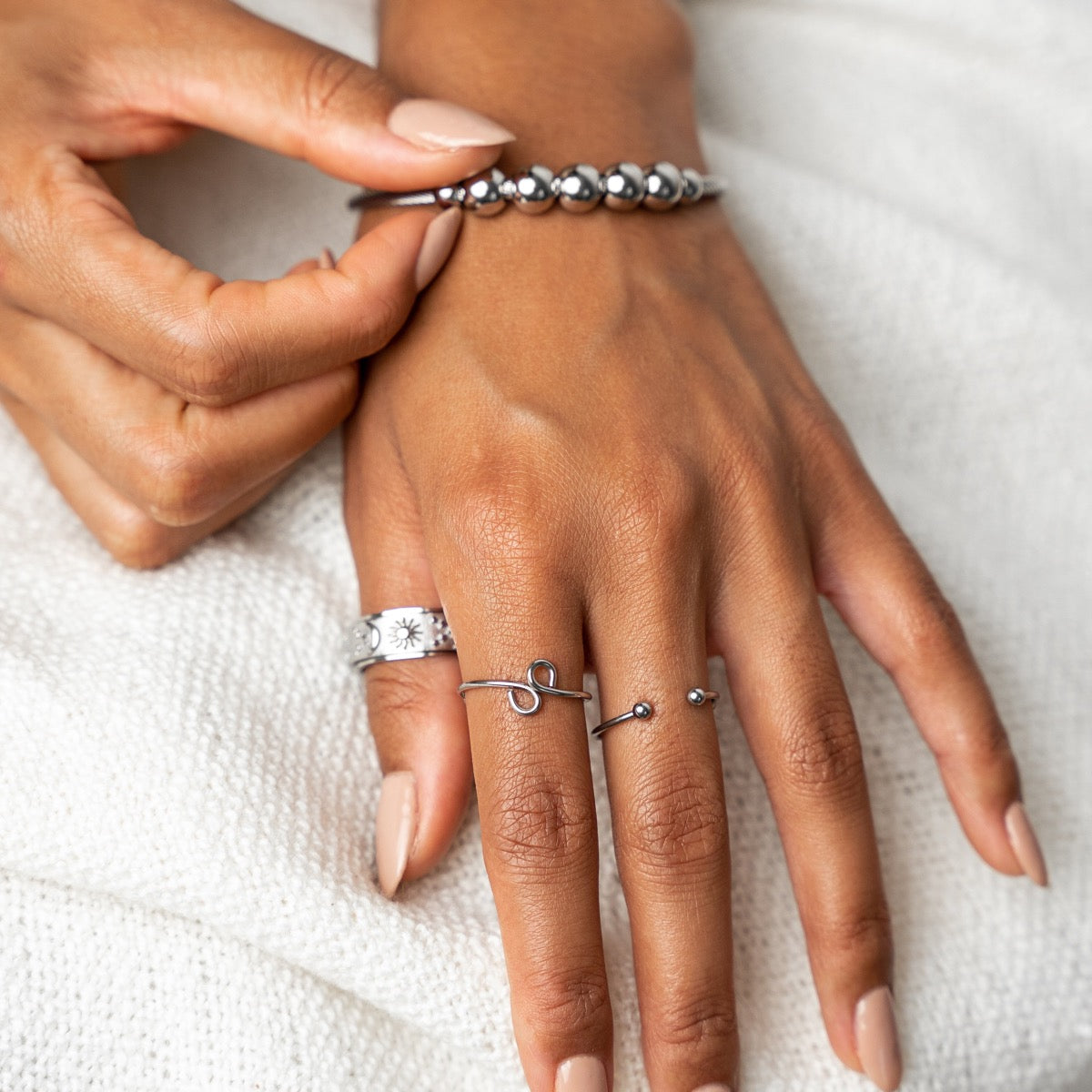 Tempur Adjustable Fidget Ring - Silver